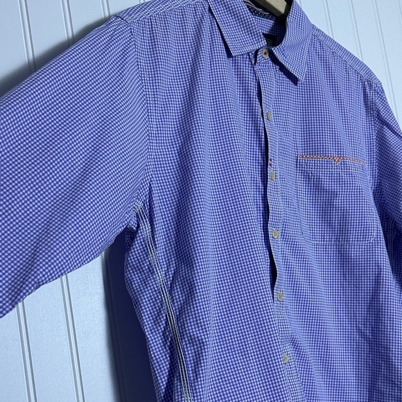 ROBERT GRAHAM Men's Light Purple gingham plaid checked tailored fit designer M - Picture 6 of 15